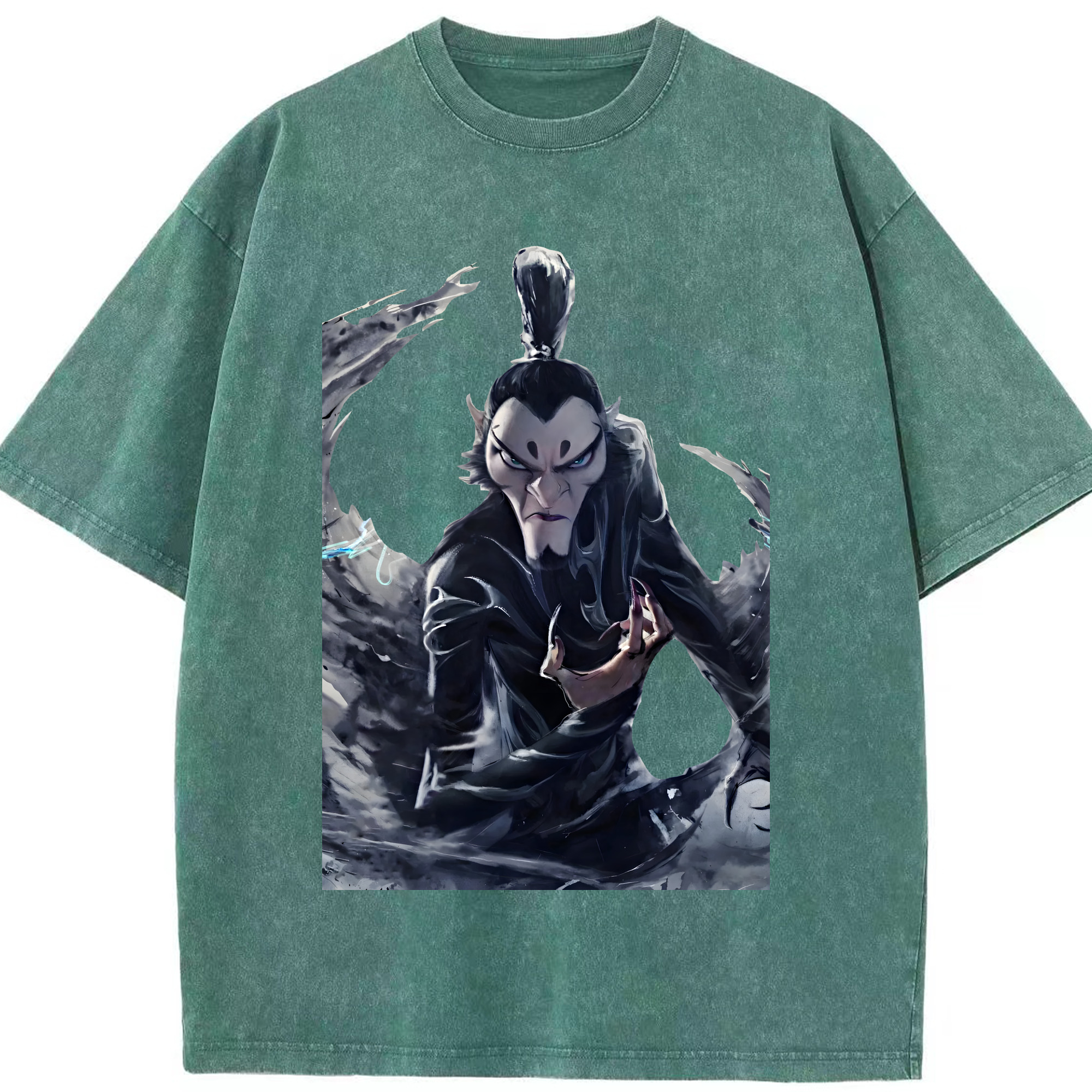 （画像用） Ne Zha 2 ナタ 魔童の大暴れ 綿100% ヴィンテージ風 半袖Tシャツ（フロントプリント）